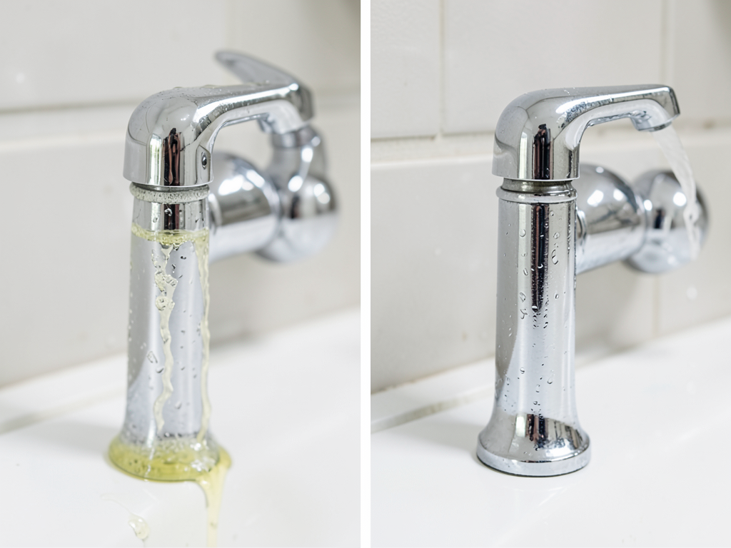 Removing stubborn hard water stains from your Riverside bathroom fixtures
