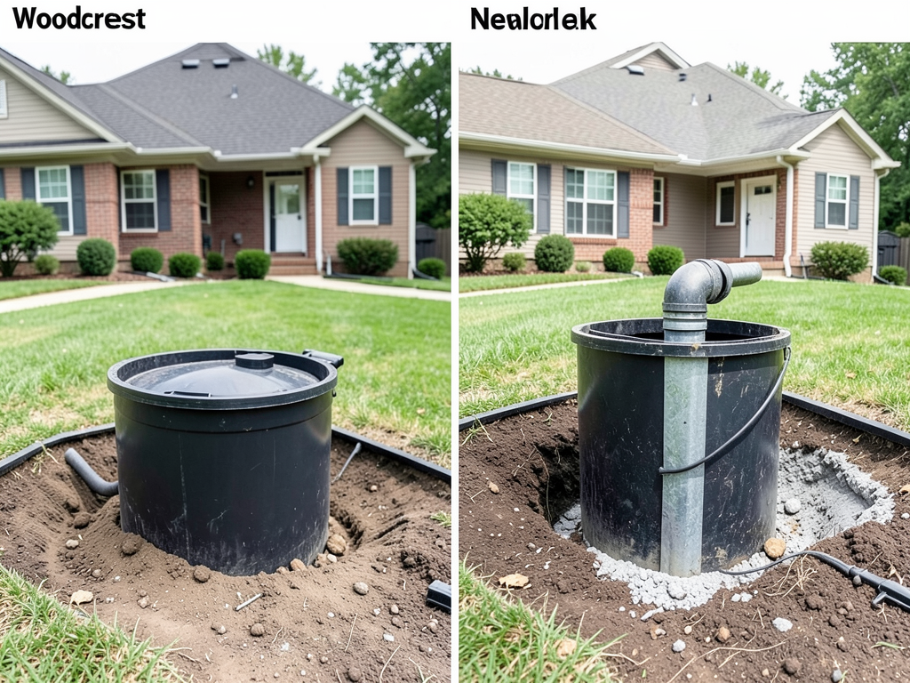The process of converting from a septic tank to city sewer in Woodcrest